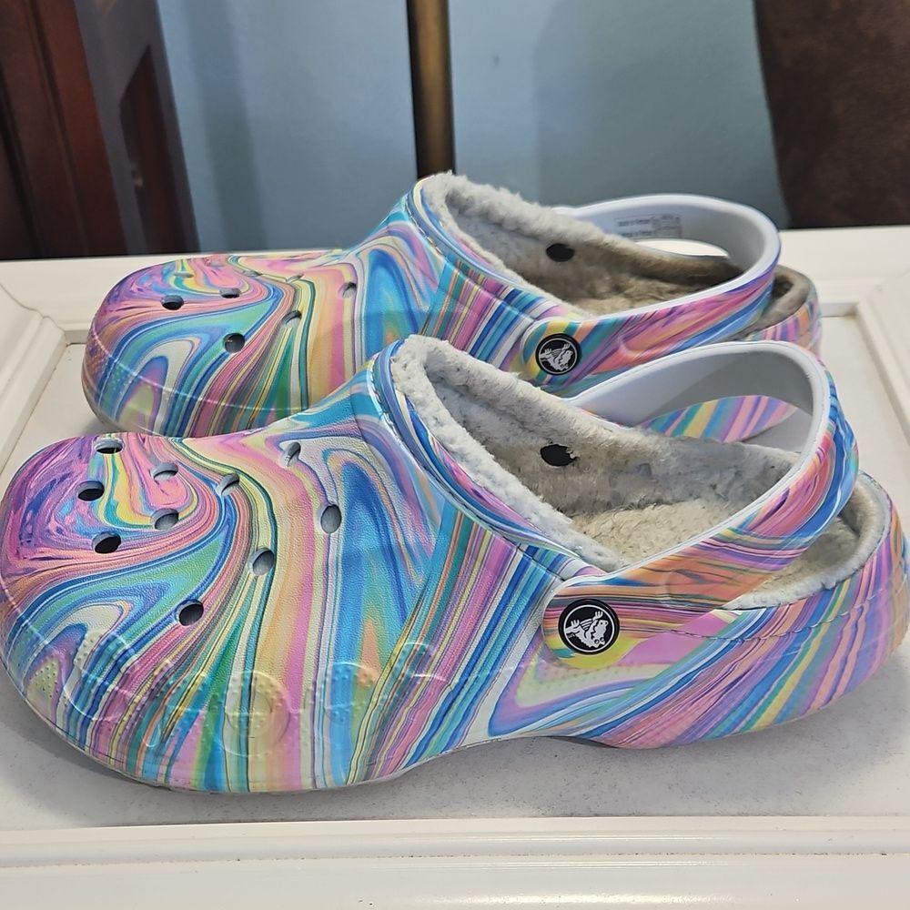 Crocs Baya Lined Multicolor Unisex Clogs Men's 8/ Women's 10 - Picture 3 of 7